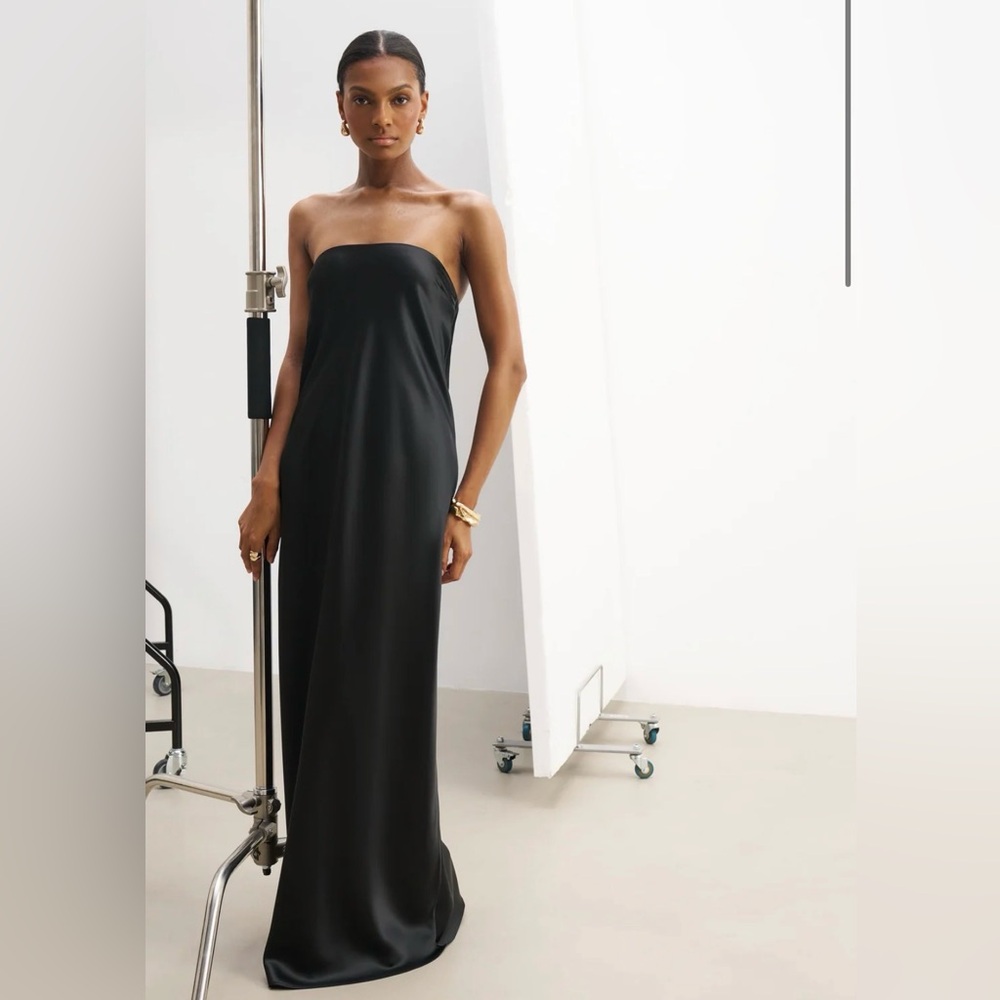 Because of Alice - Satin Cowl Back Maxi Dress